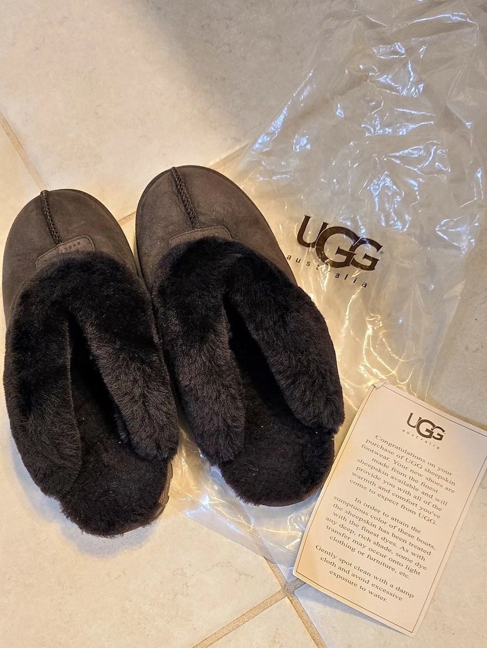 UGG Scuffette II Slipper Sheepskin Brown & Black US 9.5